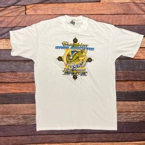 Vintage Sebago Lake Maine Bass Masters 1999 Fishing Tshirt Men's